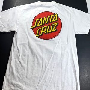 Santa Cruz Skateboards Size Med. White vtg. Shirt